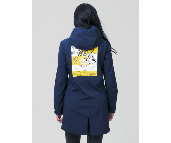 Парка женская  темно-синего цвета 2027TS