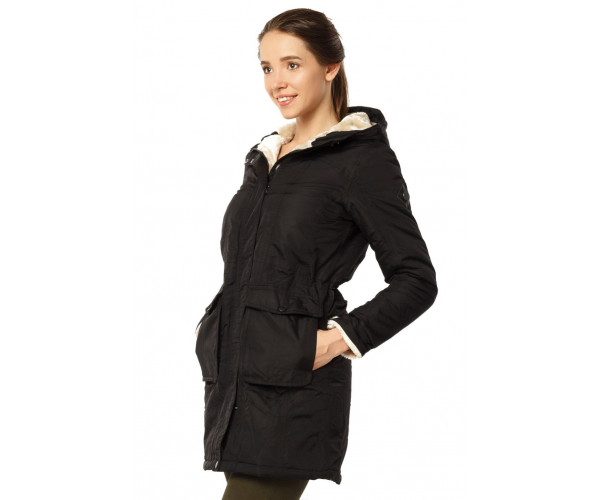 Женская демисезонная парка черного цвета 17099Ch