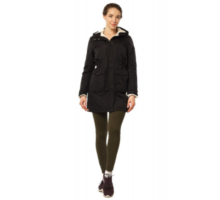 Женская демисезонная парка черного цвета 17099Ch