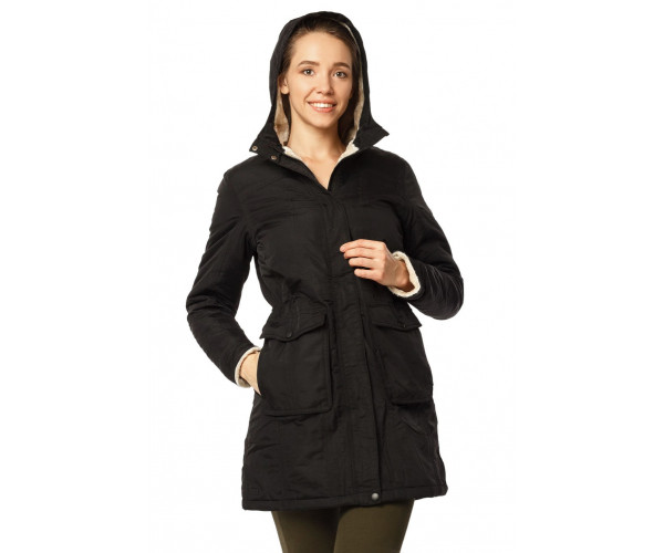 Женская демисезонная парка черного цвета 17099Ch