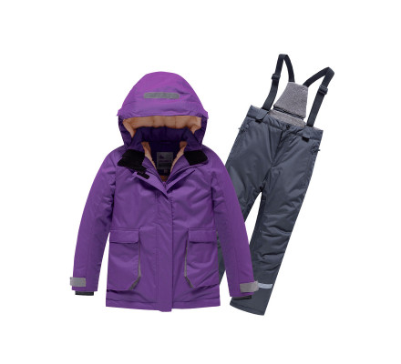 Горнолыжный костюм Valianly детский темно-фиолетового цвета 9004TF
