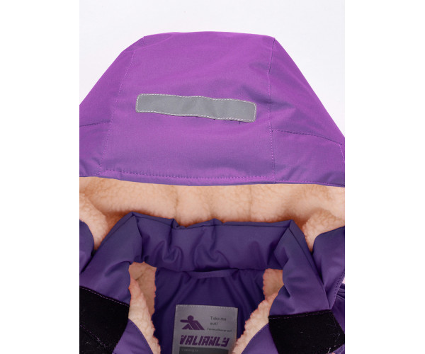 Горнолыжный костюм Valianly детский темно-фиолетового цвета 9004TF