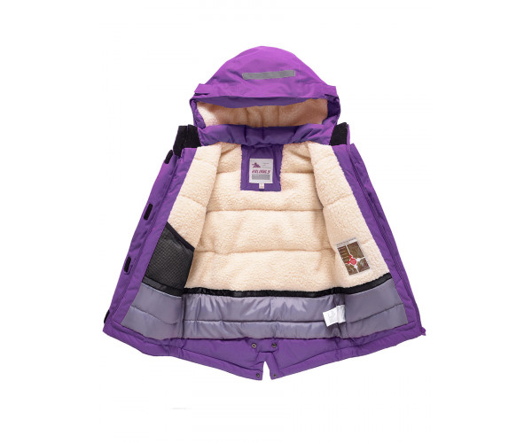 Горнолыжный костюм Valianly детский темно-фиолетового цвета 9004TF