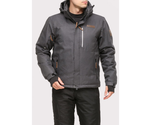 Мужская зимняя горнолыжная куртка темно-серого цвета 1901TC