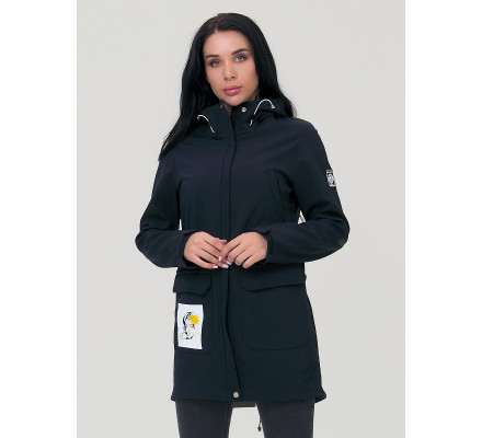 Парка женская  черного цвета 2027Ch