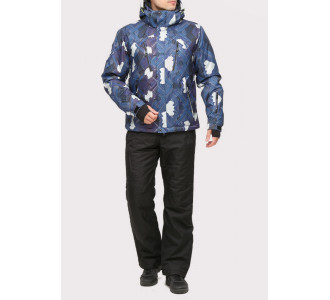 Мужской зимний костюм горнолыжный темно-синего цвета 018108TS
