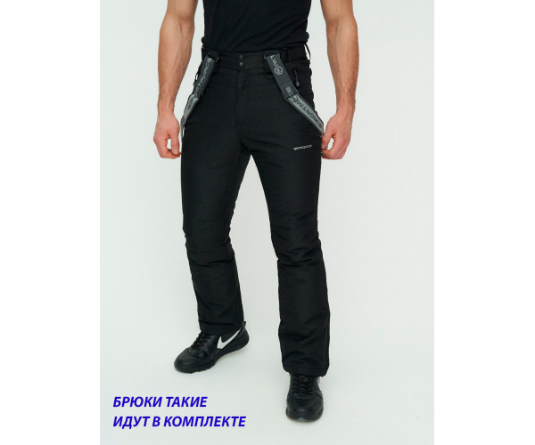 Горнолыжный костюм анорак мужской темно-зеленого цвета 077024TZ