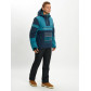Горнолыжный костюм анорак мужской темно-зеленого цвета 077024TZ