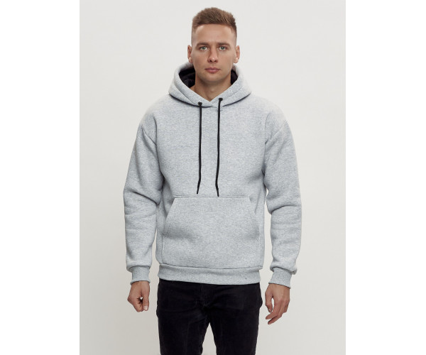 Худи мужские оверсайз с начосом серого цвета 1087Sr