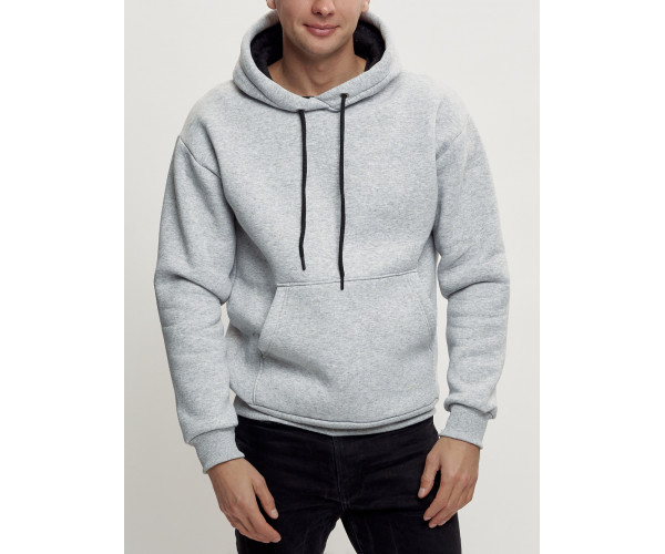 Худи мужские оверсайз с начосом серого цвета 1087Sr