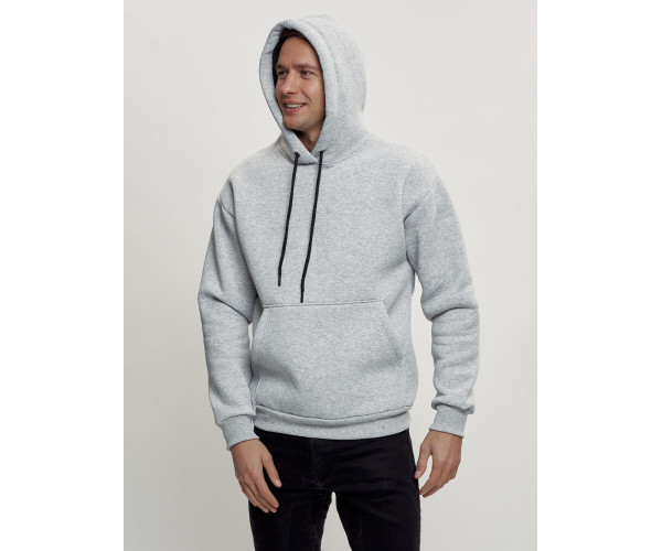 Худи мужские оверсайз с начосом серого цвета 1087Sr