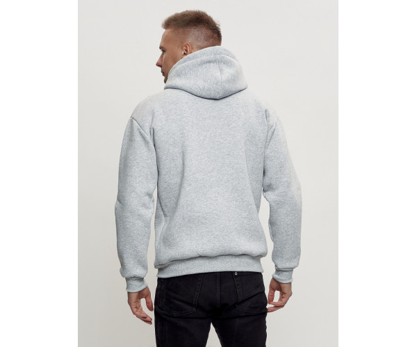 Худи мужские оверсайз с начосом серого цвета 1087Sr