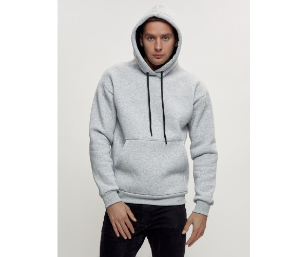 Худи мужские оверсайз с начосом серого цвета 1087Sr