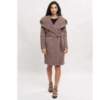 Пальто зимнее женское коричневого цвета 4017K