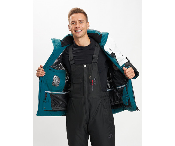 Горнолыжная куртка мужская темно-зеленого цвета 77019TZ