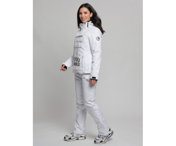 Горнолыжный костюм женский белого цвета 77038Bl