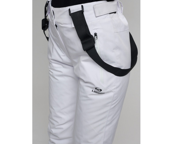 Горнолыжный костюм женский белого цвета 77038Bl