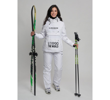 Горнолыжный костюм женский белого цвета 77038Bl