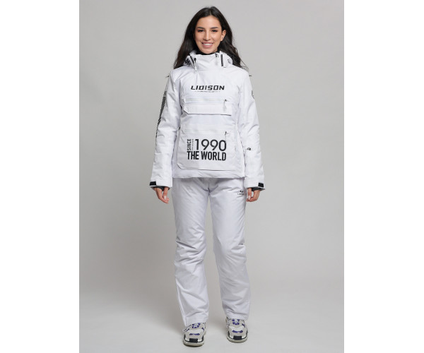 Горнолыжный костюм женский белого цвета 77038Bl