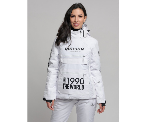 Горнолыжный костюм женский белого цвета 77038Bl