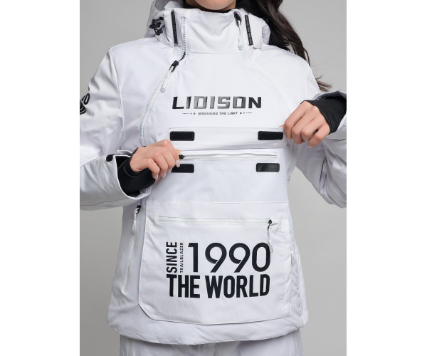 Горнолыжный костюм женский белого цвета 77038Bl