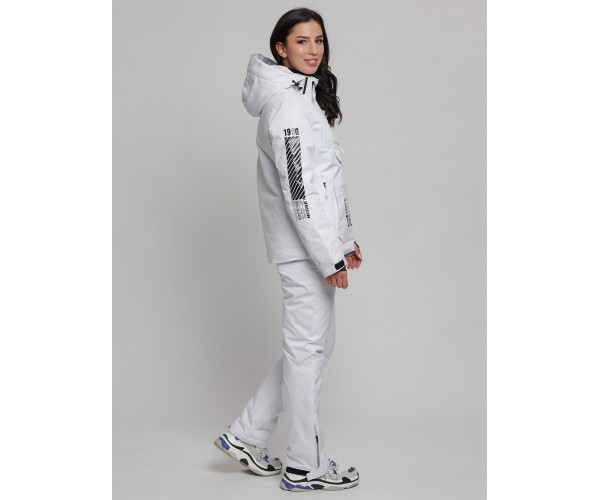 Горнолыжный костюм женский белого цвета 77038Bl
