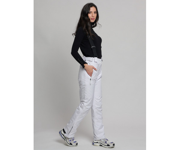 Горнолыжный костюм женский белого цвета 77038Bl