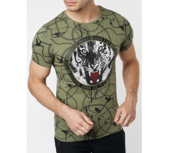 Подростковая футболка хаки цвета 220081Kh