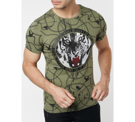 Подростковая футболка хаки цвета 220081Kh