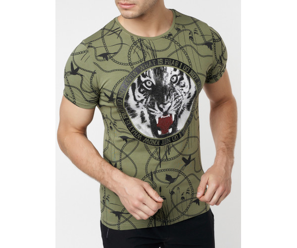 Подростковая футболка хаки цвета 220081Kh