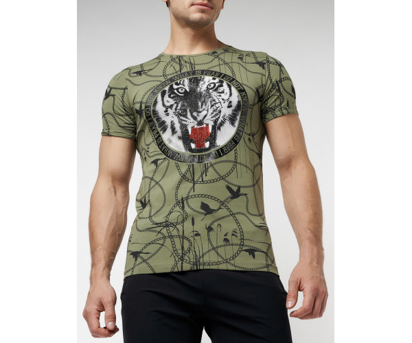 Подростковая футболка хаки цвета 220081Kh