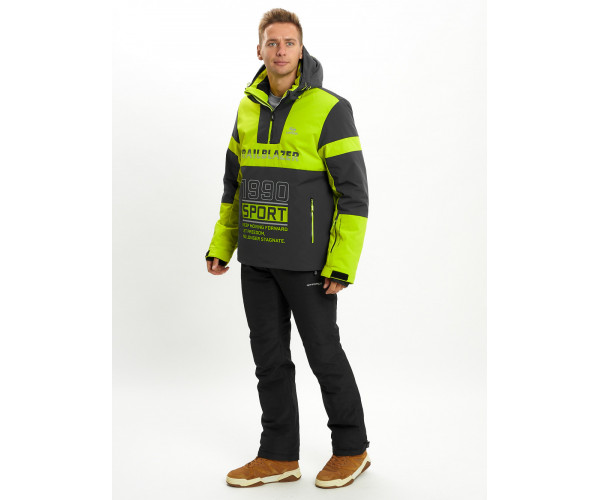 Горнолыжная куртка анорак мужская зеленого цвета 77024Z