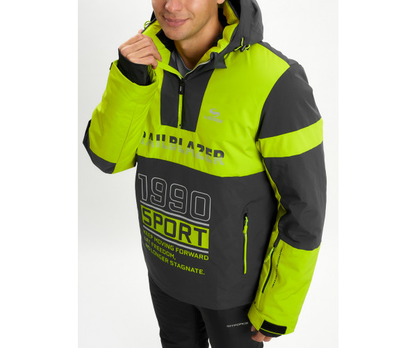 Горнолыжная куртка анорак мужская зеленого цвета 77024Z