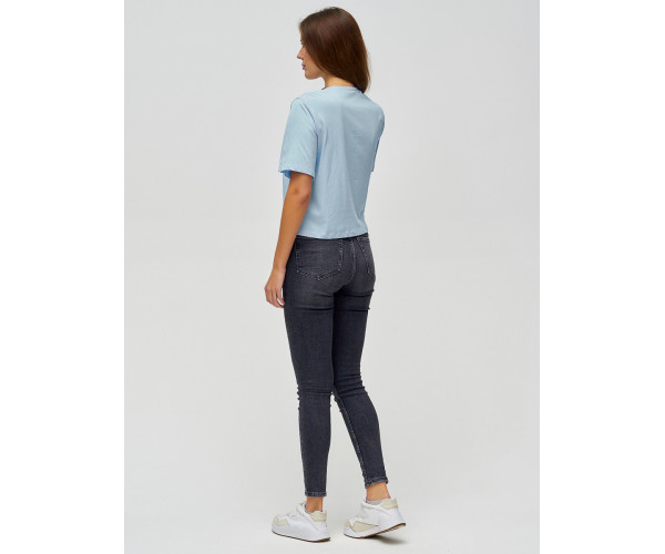 Топ футболка женская голубого цвета 15008Gl