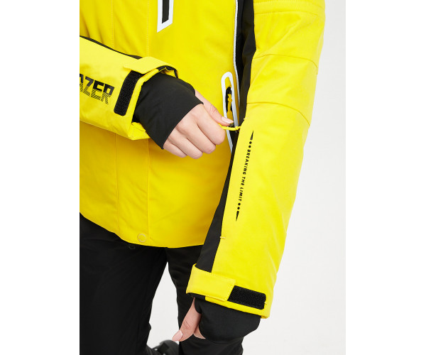 Горнолыжная куртка женская желтого цвета 77034J