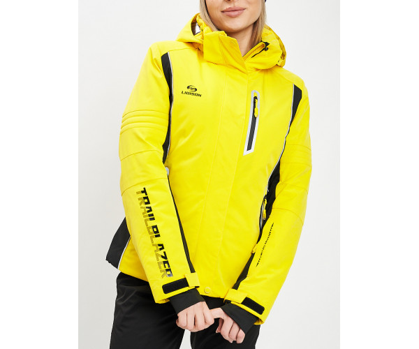 Горнолыжная куртка женская желтого цвета 77034J
