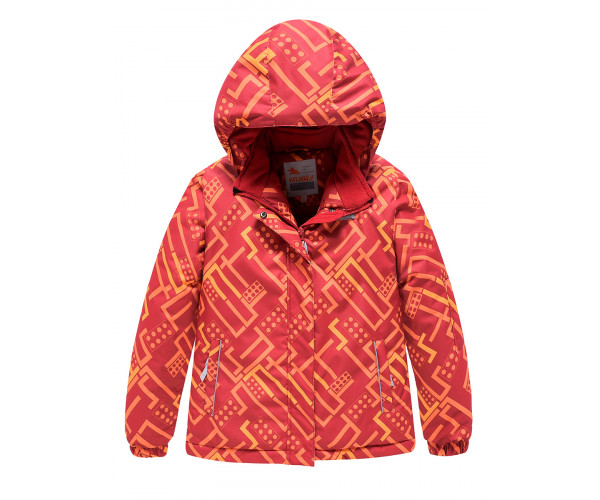 Детский зимний костюм горнолыжный персикового цвета 9014P