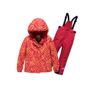 Детский зимний костюм горнолыжный персикового цвета 9014P