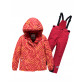 Детский зимний костюм горнолыжный персикового цвета 9014P