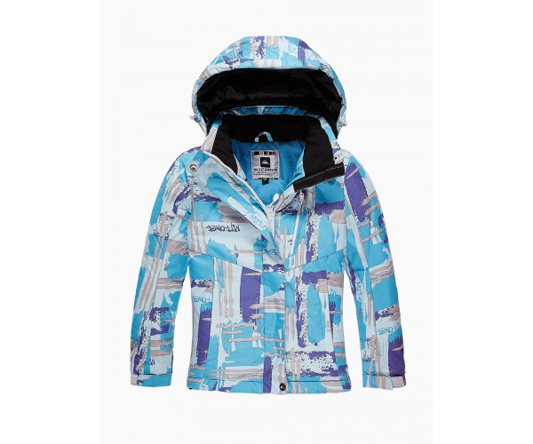 Подростковый для девочки зимний костюм горнолыжный голубого цвета 01774Gl