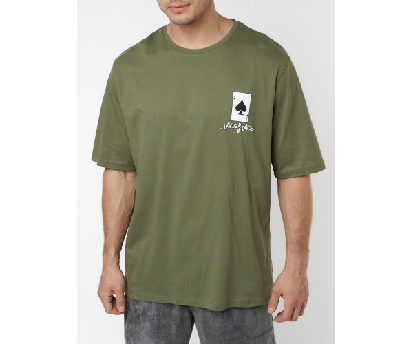 Футболка оверсайз хаки цвета 224014Kh