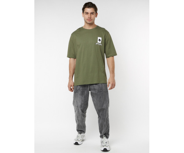 Футболка оверсайз хаки цвета 224014Kh
