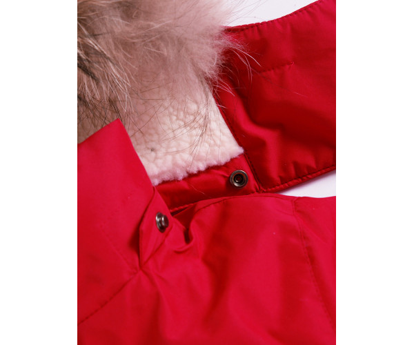 Подростковая для девочки зимняя парка красного цвета 9046Kr