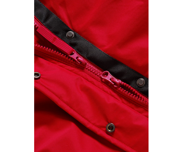 Подростковая для девочки зимняя парка красного цвета 9046Kr