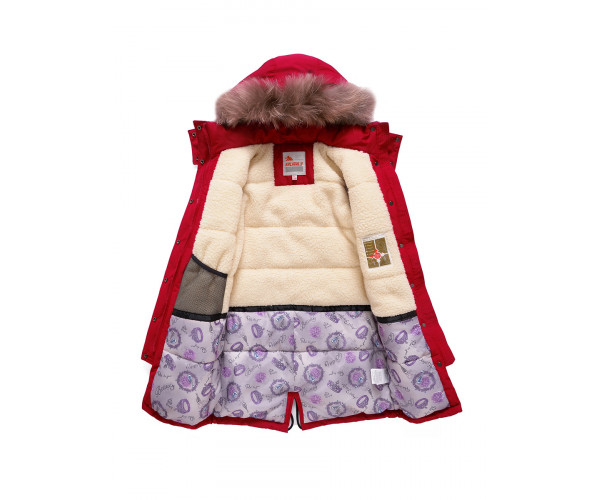 Подростковая для девочки зимняя парка красного цвета 9046Kr