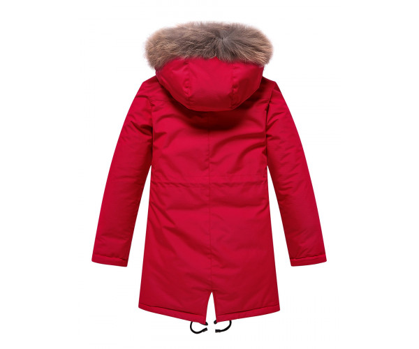 Подростковая для девочки зимняя парка красного цвета 9046Kr