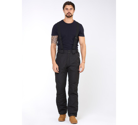 Мужские зимние горнолыжные брюки черного цвета 18005Ch