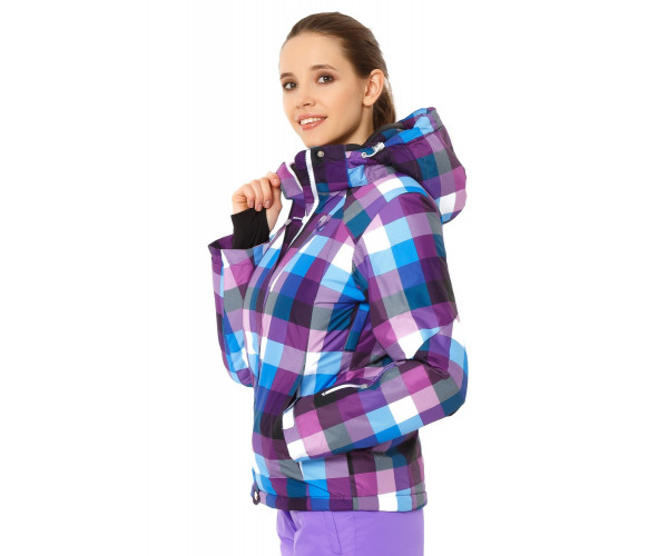 Женская зимняя горнолыжная куртка фиолетового цвета 1807F