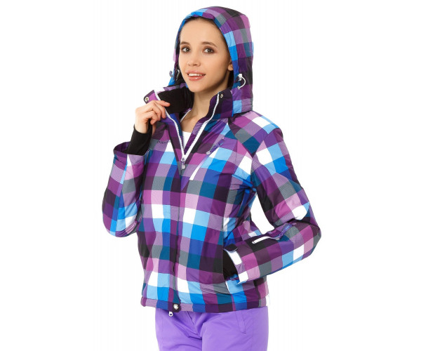 Женская зимняя горнолыжная куртка фиолетового цвета 1807F