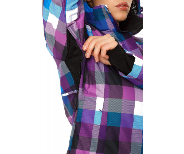 Женская зимняя горнолыжная куртка фиолетового цвета 1807F